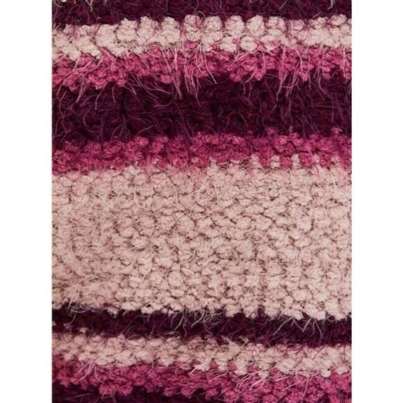 Torrid Womens Size 00 Medium Multi Stripe Sweater Drop Shoulder Fuzzy Pullover - Picture 6 of 7